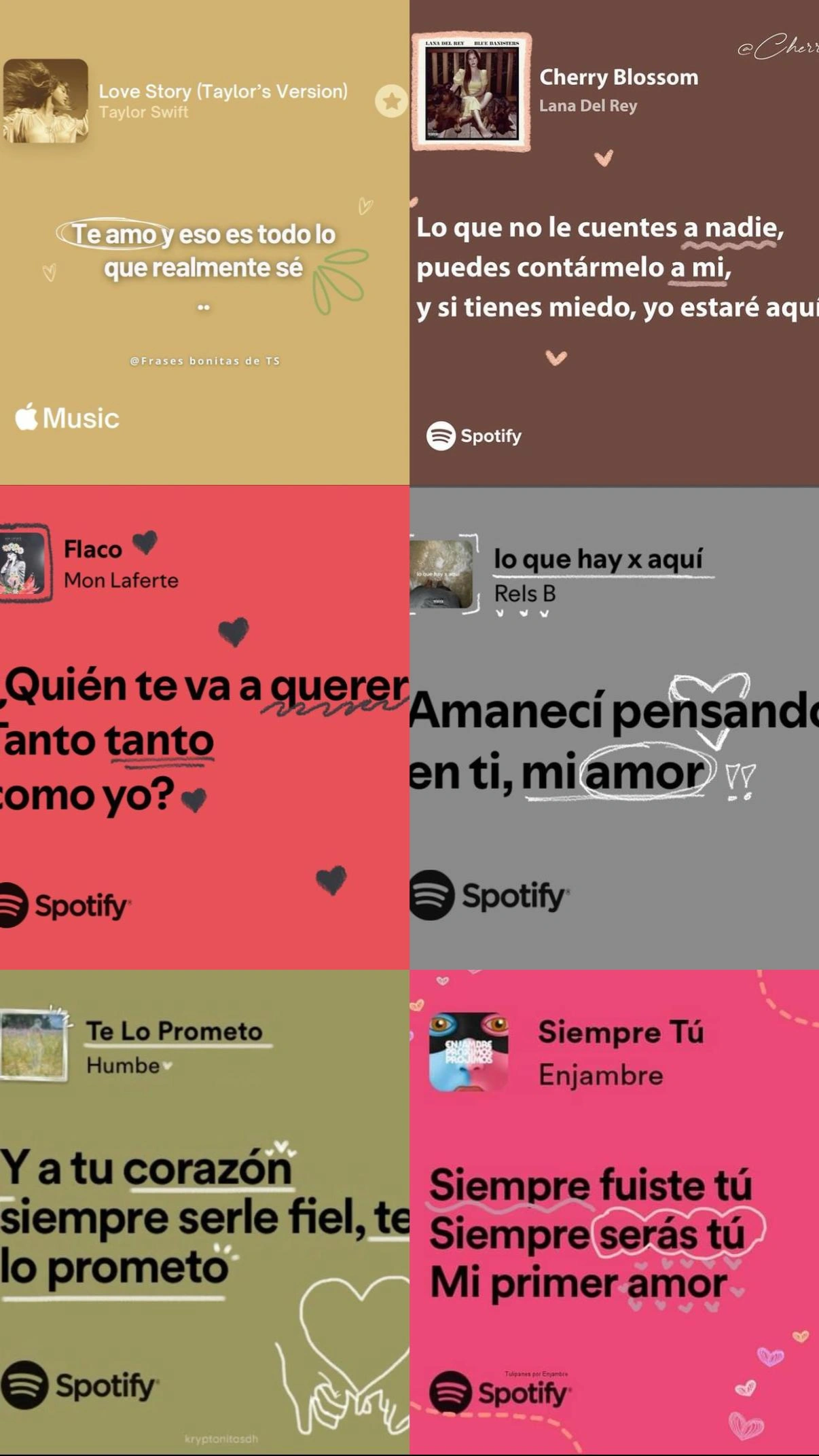 canciones con en las que pienso en ti